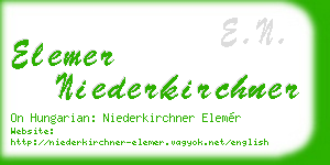 elemer niederkirchner business card